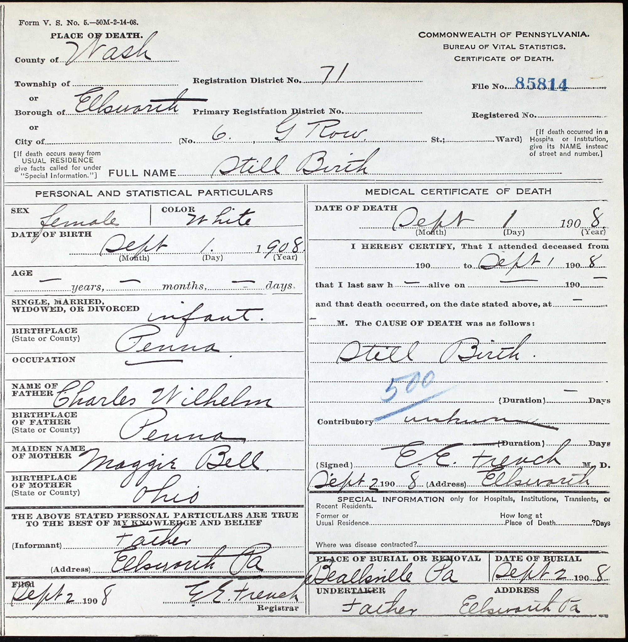 Child of Charles Wilhelm